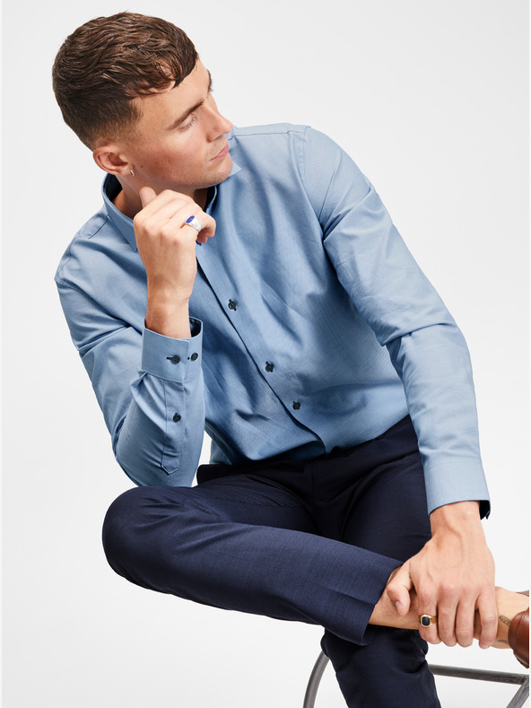 Jack & Jones Jack & Jones Laris sötétkék gyapjúkeverék öltönynadrág