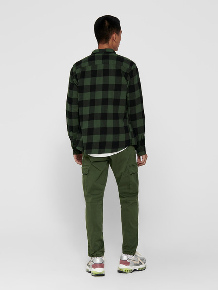 ONLY & SONS ONLY & SONS Gudmund fekete-zöld kockás ing