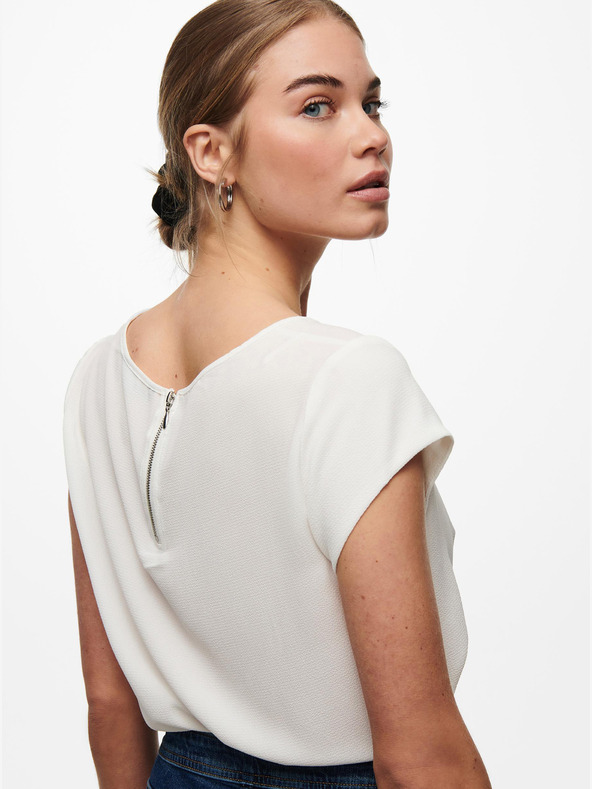 ONLY Krémszínű blúz hátul cipzárral CSAK Vic