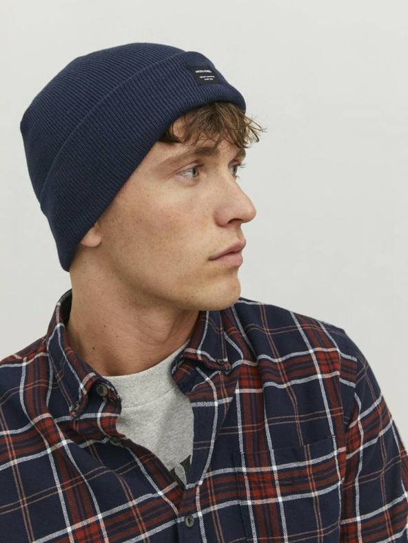 Jack & Jones Sötétkék kötött téli sapka Jack & Jones DNA