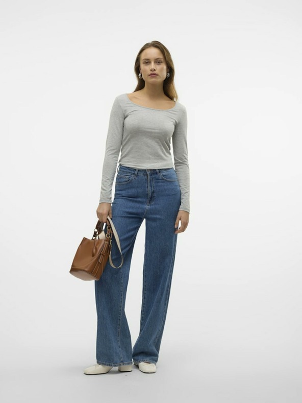 Vero Moda Szürke csíkos basic hosszú ujjú VERO MODA Maxi ing