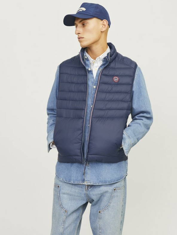 Jack & Jones Sötétkék férfi Jack & Jones steppelt mellény