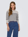 Jacqueline de Yong Kék és bézs női csíkos pulóver JDY Malou kék és bézs színben