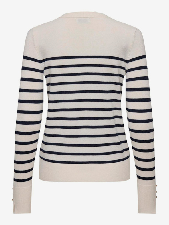 Jacqueline de Yong Kék és bézs női csíkos pulóver JDY Malou kék és bézs színben