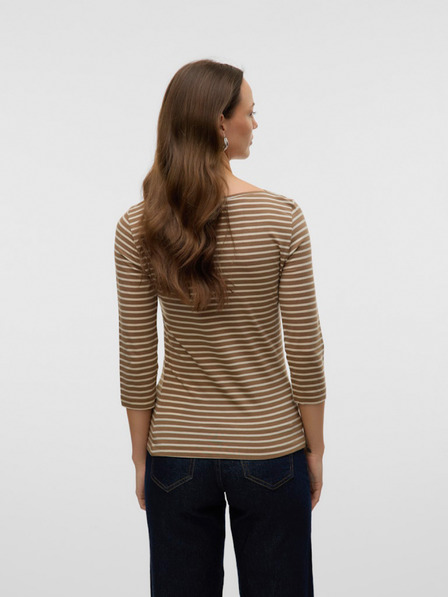 AWARE by VERO MODA Barna női csíkos póló AWARE by VERO MODA Fiona