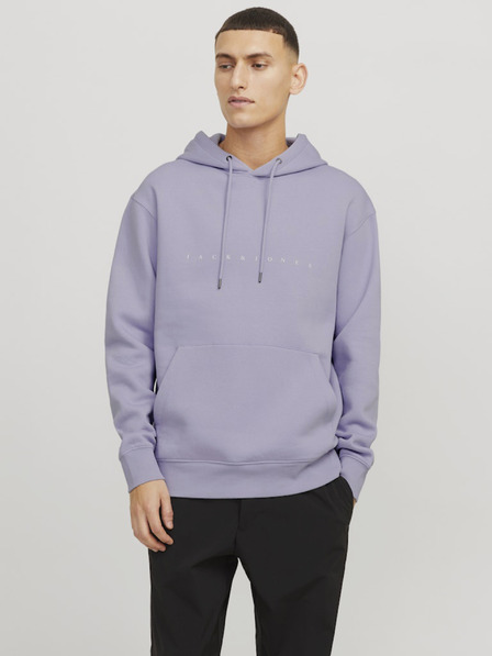 Jack & Jones Világoslila Jack & Jones Star férfi kapucnis pulóver