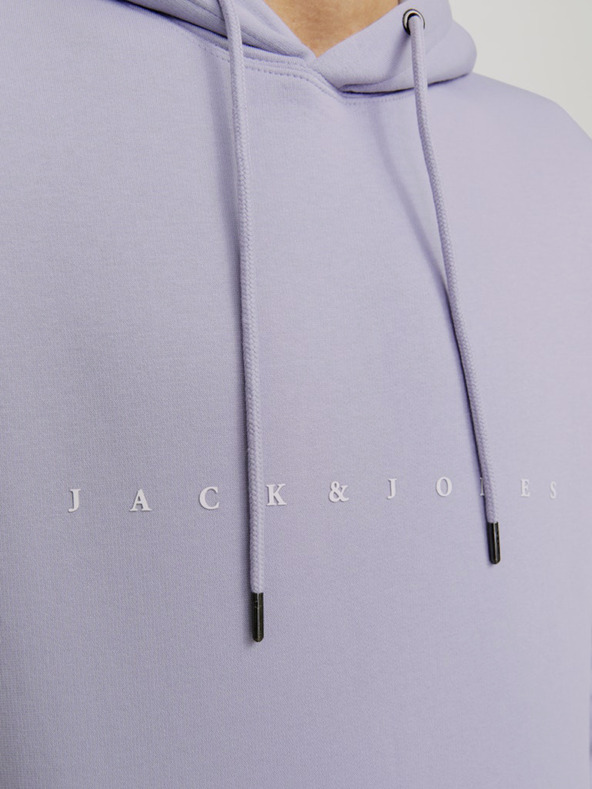 Jack & Jones Világoslila Jack & Jones Star férfi kapucnis pulóver