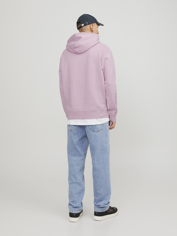 Jack & Jones Világos rózsaszínű férfi Jack & Jones Star kapucnis pulóver