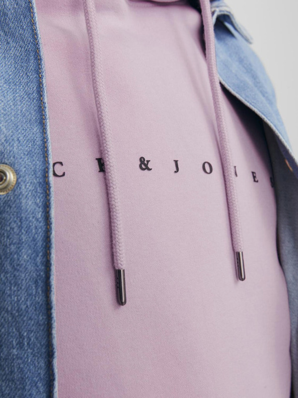 Jack & Jones Világos rózsaszínű férfi Jack & Jones Star kapucnis pulóver