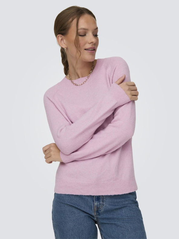 ONLY Világos rózsaszín női ONLY Rica pulóver