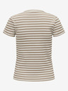Jacqueline de Yong JDY fehér és barna női csíkos póló fehér és barna színben