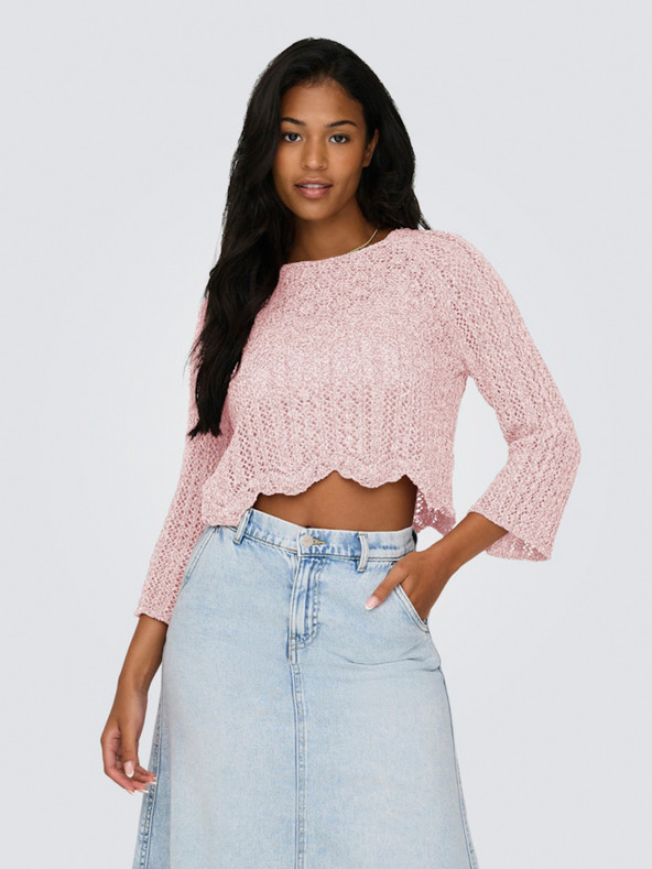 ONLY Világos rózsaszín női pulóver ONLY Nola pulóver