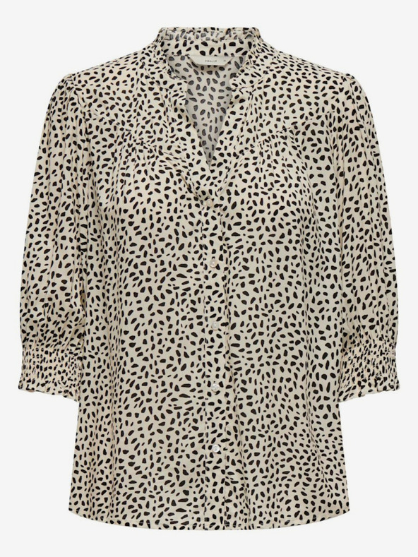 ONLY Fekete és krémszínű női mintás blúz EGYEDÜL Raya