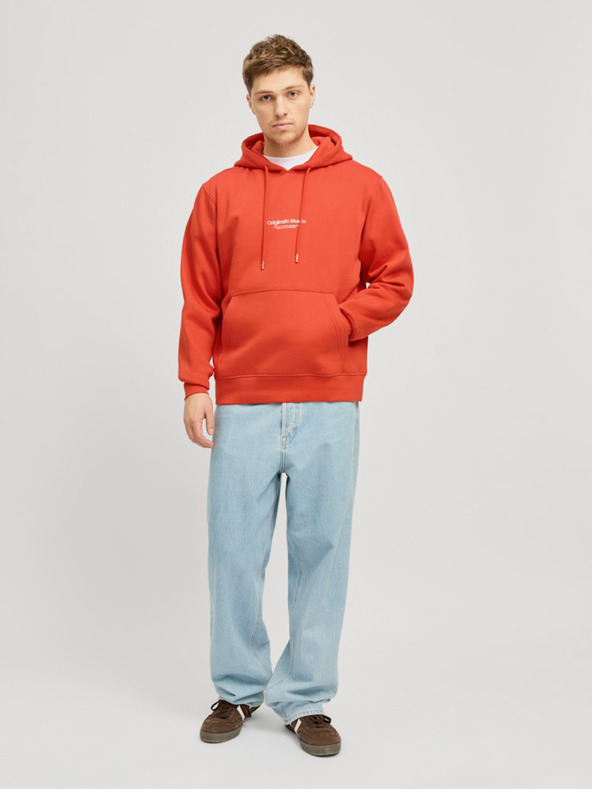 Jack & Jones Narancssárga Jack & Jones Vesterbro férfi kapucnis pulóver
