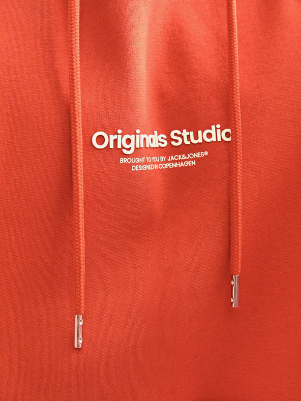 Jack & Jones Narancssárga Jack & Jones Vesterbro férfi kapucnis pulóver