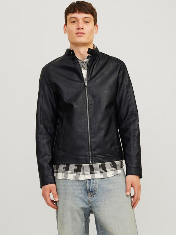 Jack & Jones Fekete férfi Jack & Jones Dylan bőrdzseki