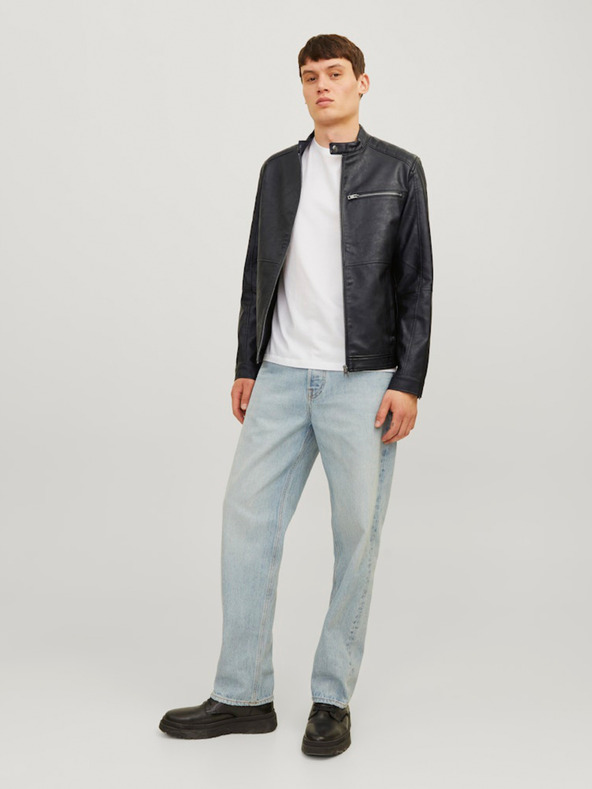 Jack & Jones Fekete férfi Jack & Jones Dylan bőrdzseki
