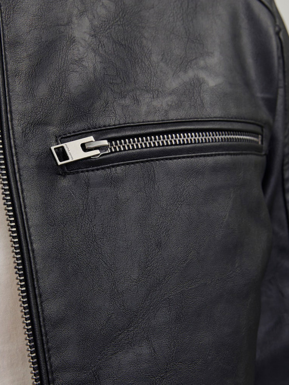 Jack & Jones Fekete férfi Jack & Jones Dylan bőrdzseki