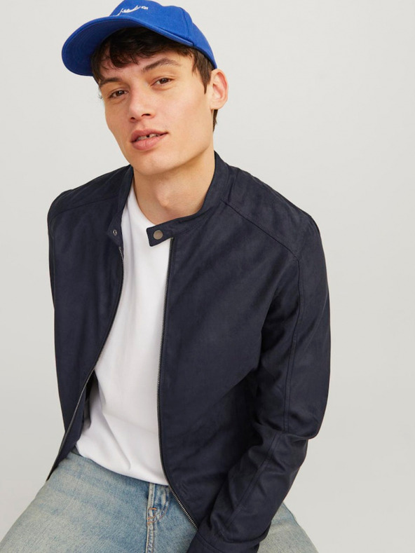 Jack & Jones Sötétkék férfi Jack & Jones Dylan szarvasbőr kabát