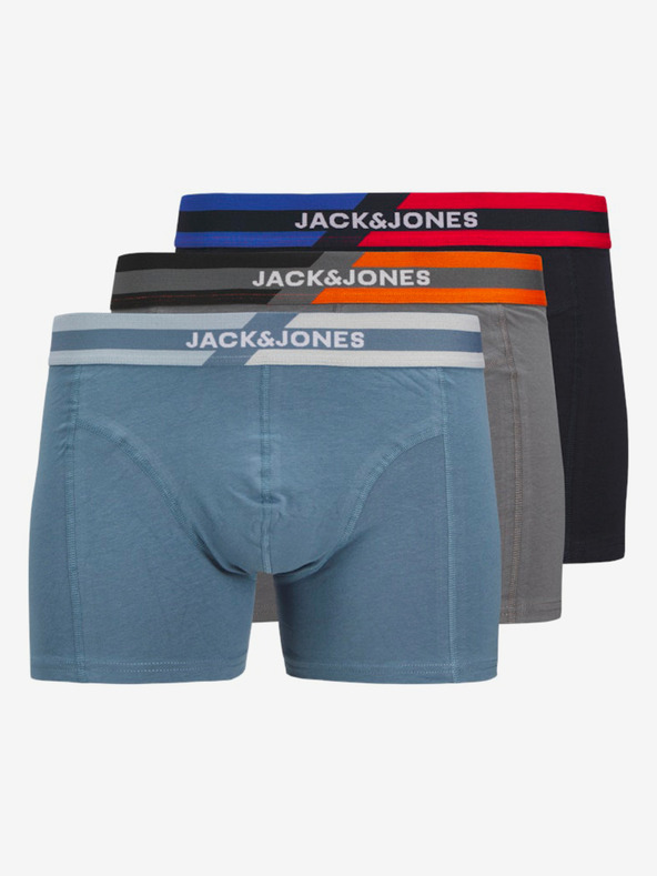 Jack & Jones Három darabos Jack & Jones férfi boxeralsó készlet kék, szürke és fekete színben