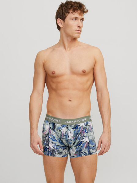 Jack & Jones Három darabos Jack & Jones férfi boxeralsó készlet kék, zöld és fekete színben
