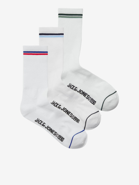 Jack & Jones Három pár fehér Jack & Jones férfi zokni készlet
