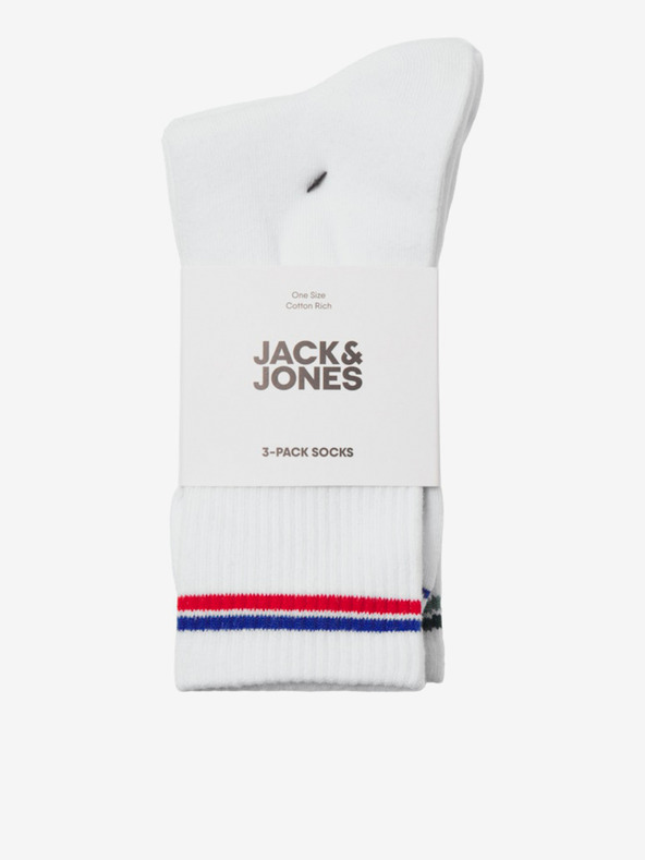 Jack & Jones Három pár fehér Jack & Jones férfi zokni készlet
