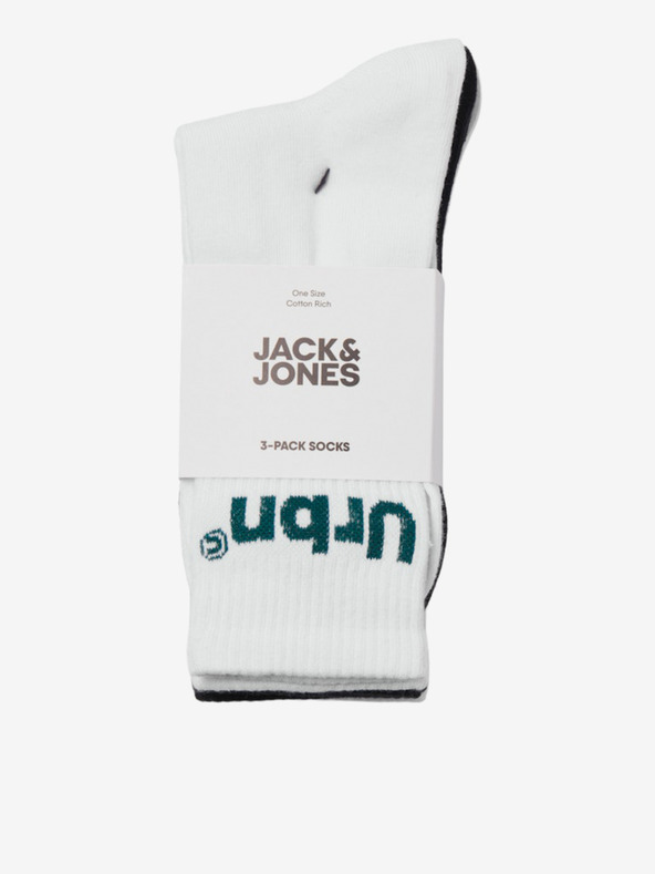 Jack & Jones Három pár férfi zokni fehér és fekete Jack & Jones zokniból álló készlet