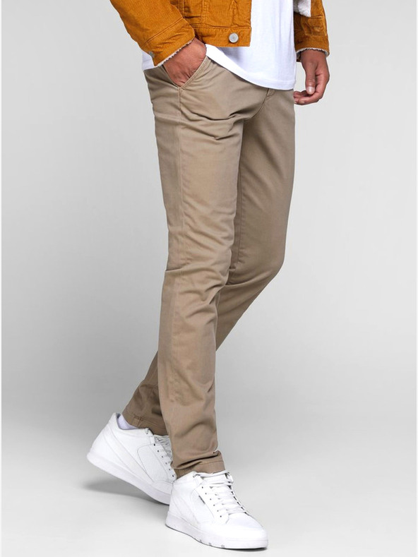 Jack & Jones Bézs színű, keskeny szabású chino nadrág Jack & Jones Marco