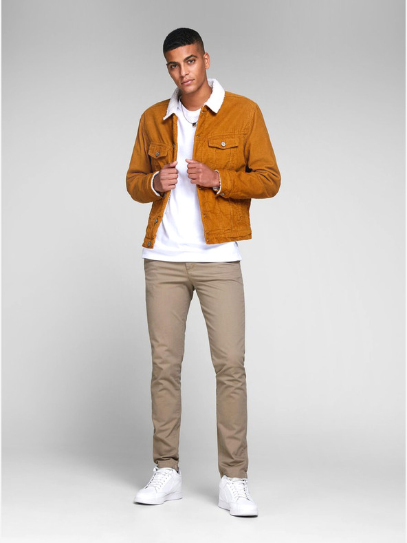 Jack & Jones Bézs színű, keskeny szabású chino nadrág Jack & Jones Marco