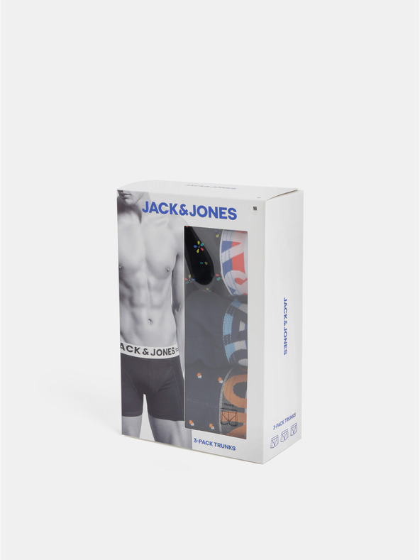 Jack & Jones Három darabos boxeralsó készlet fekete és tengerészkék színben, Jack & Jones nyomtatással