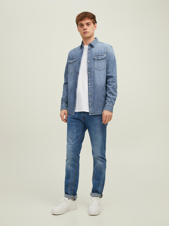 Jack & Jones Kék férfi farmer slim fit ing Jack & Jones Heridan
