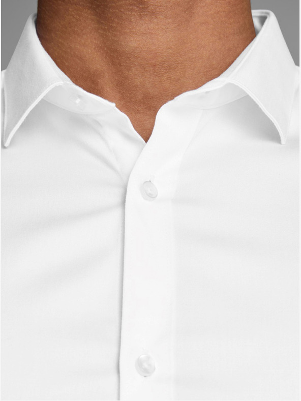 Jack & Jones Fehér, karcsúsított szabású ing Jack & Jones Parma