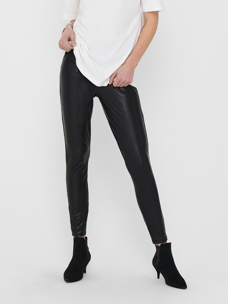 ONLY Fekete műbőr leggings ONLY Cool