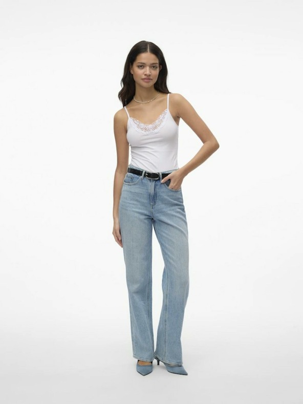 Vero Moda Fehér, csipkés VERO MODA Inge páncélos top