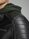 Jack & Jones Fekete bőr Jack & Jones Rocky dzseki