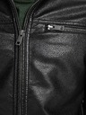 Jack & Jones Fekete bőr Jack & Jones Rocky dzseki