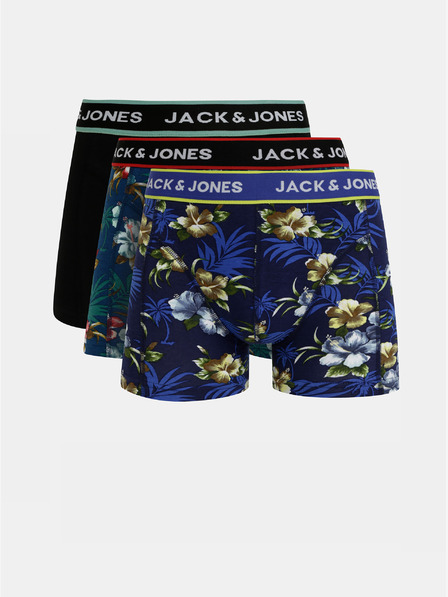 Jack & Jones Három darabos Jack & Jones Flower boxer készlet kék és fekete színben
