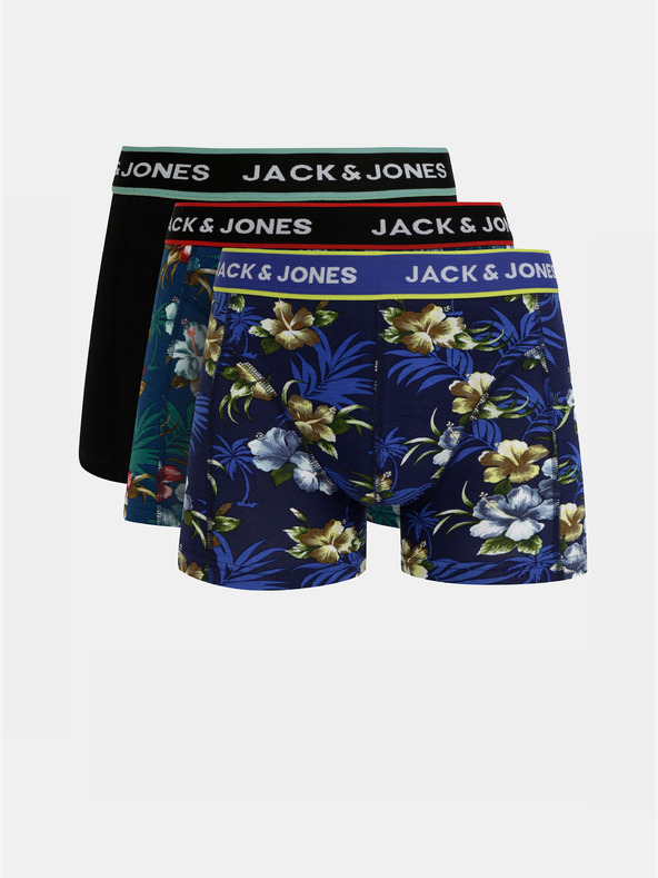 Jack & Jones Három darabos Jack & Jones Flower boxer készlet kék és fekete színben