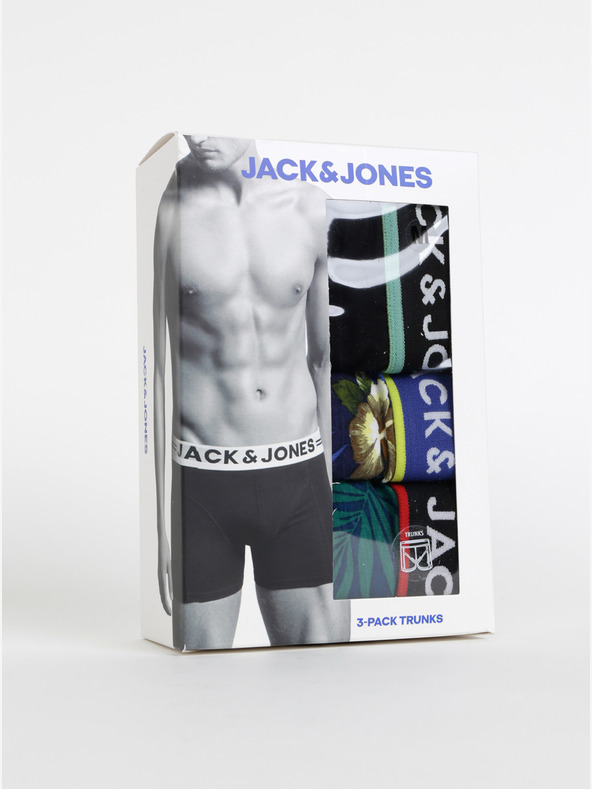 Jack & Jones Három darabos Jack & Jones Flower boxer készlet kék és fekete színben
