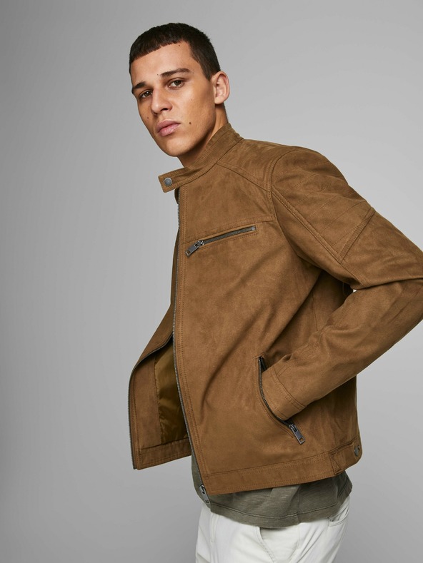 Jack & Jones Barna Jack & Jones Rocky szarvasbőr kabát