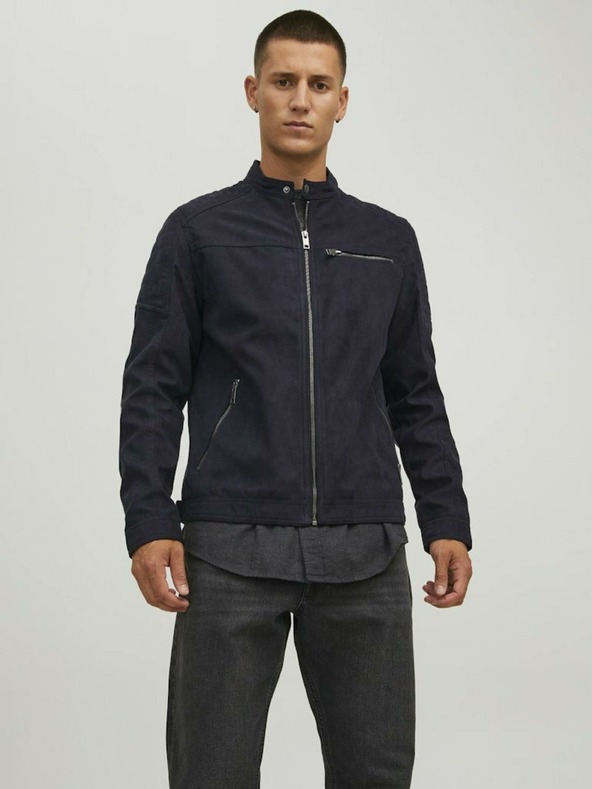 Jack & Jones Fekete Jack & Jones Rocky szarvasbőr dzseki
