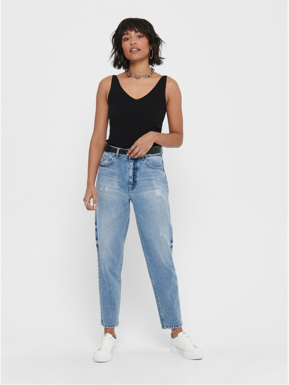 Jacqueline de Yong Fekete bordás pulóver JDY Nanna