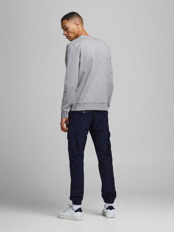 Jack & Jones Világosszürke férfi basic kapucnis pulóver Jack & Jones