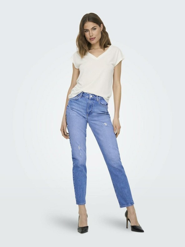 ONLY Krémszínű női póló ONLY Free