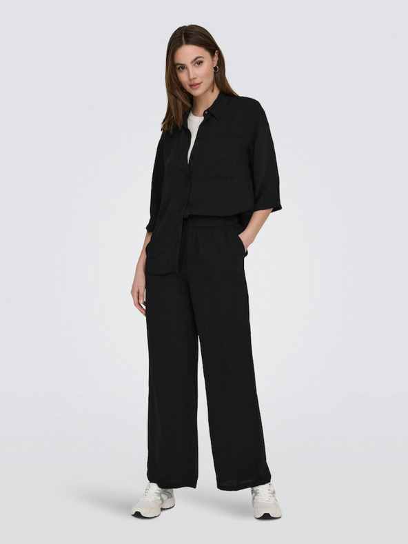 Jacqueline de Yong Fekete női rövid ujjú ing JDY