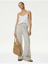 Marks & Spencer Marks & Spencer széles szárú, magas vászontartalmú nadrág törtfehér színben