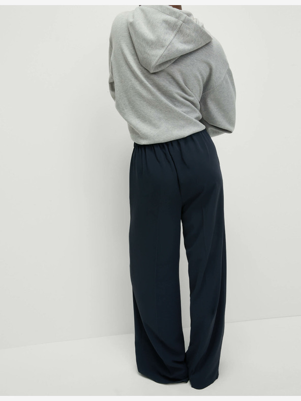 Marks & Spencer Széles szárú kreppnadrág elasztikus derékkal Marks & Spencer tengerészkék