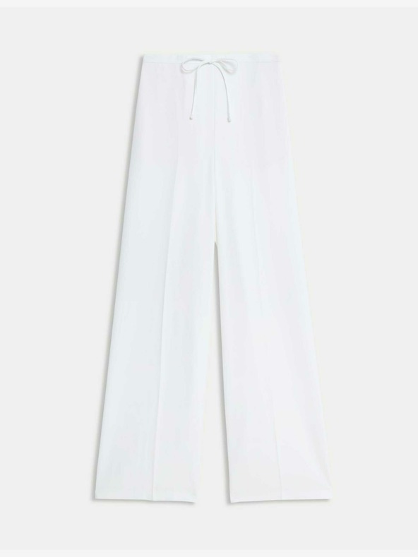 Marks & Spencer Széles szárú kreppnadrág elasztikus derékkal Marks & Spencer törtfehér