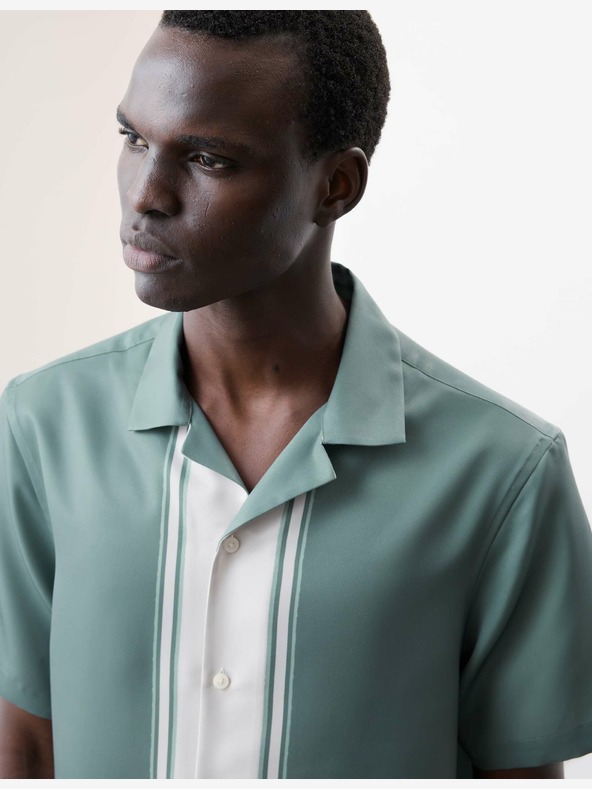 Marks & Spencer Csíkos ing kubai gallérral Marks & Spencer zöld